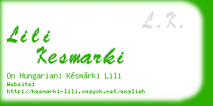 lili kesmarki business card